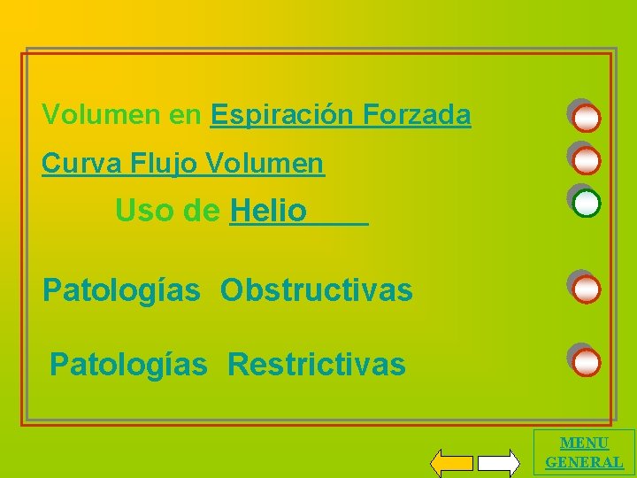 Volumen en Espiración Forzada Curva Flujo Volumen Uso de Helio Patologías Obstructivas Patologías Restrictivas
