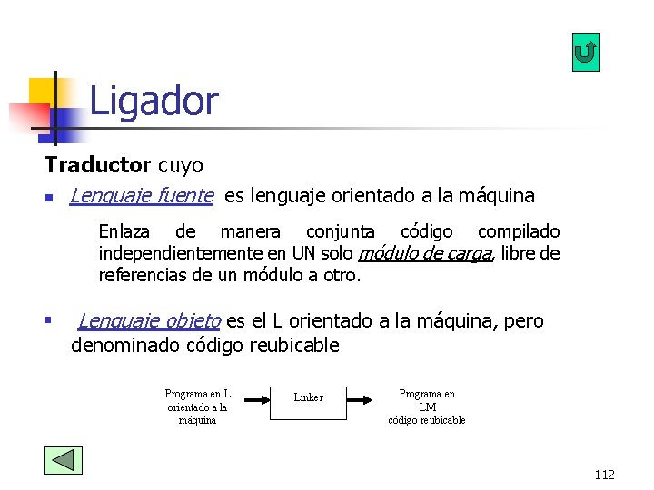Ligador Traductor cuyo n Lenguaje fuente es lenguaje orientado a la máquina Enlaza de Ligador Traductor cuyo n Lenguaje fuente es lenguaje orientado a la máquina Enlaza de