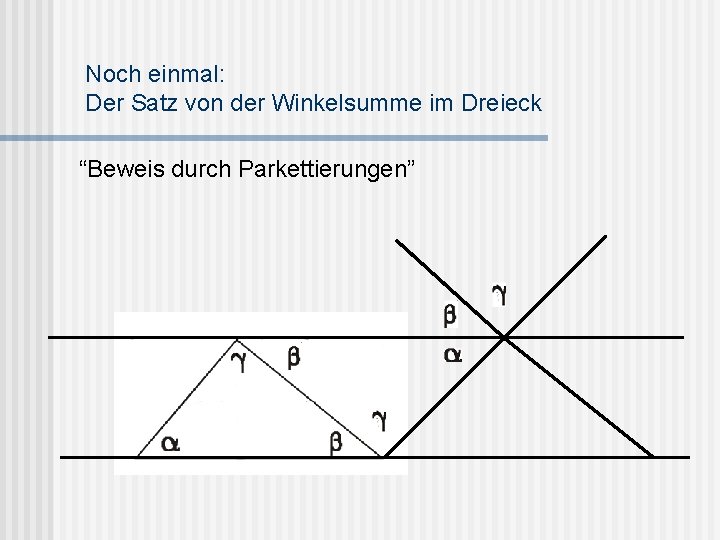 Noch einmal: Der Satz von der Winkelsumme im Dreieck “Beweis durch Parkettierungen” 