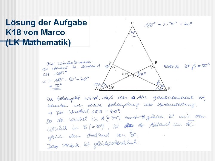 Lösung der Aufgabe K 18 von Marco (LK Mathematik) 