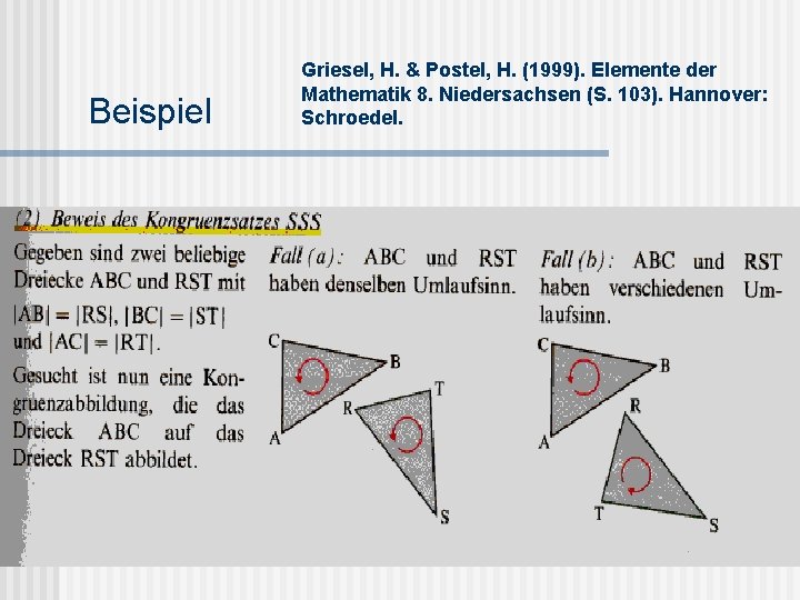 Beispiel Griesel, H. & Postel, H. (1999). Elemente der Mathematik 8. Niedersachsen (S. 103).