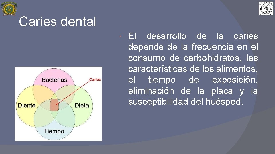 Caries dental El desarrollo de la caries depende de la frecuencia en el consumo