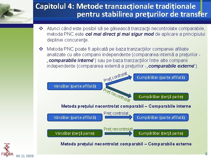 Capitolul 4: Metode tranzacționale tradiționale pentru stabilirea prețurilor de transfer v Atunci când este