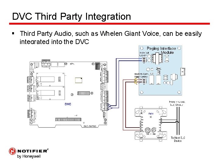 DVC Third Party Integration § Third Party Audio, such as Whelen Giant Voice, can