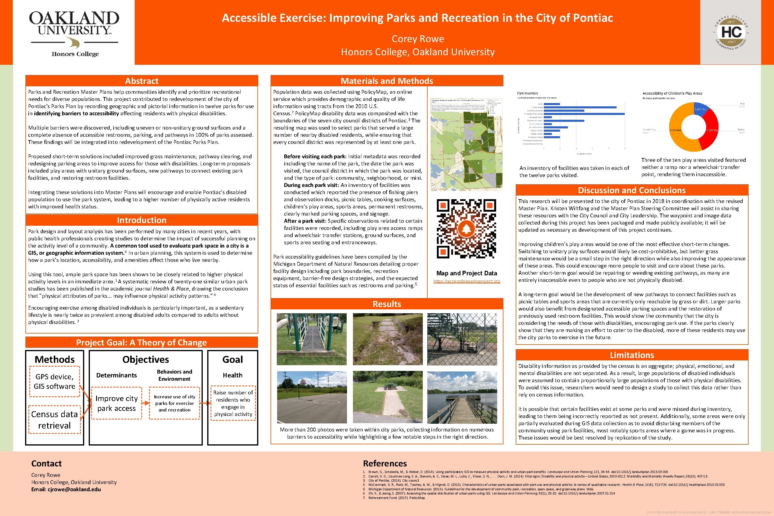 Accessible Exercise: Improving Parks and Recreation in the City of Pontiac Corey Rowe Honors