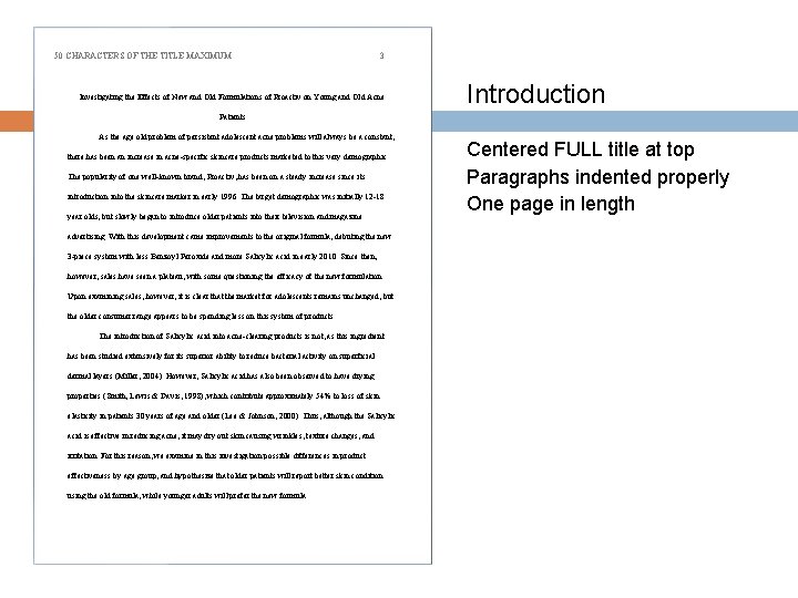 50 CHARACTERS OF THE TITLE MAXIMUM 3 Investigating the Effects of New and Old