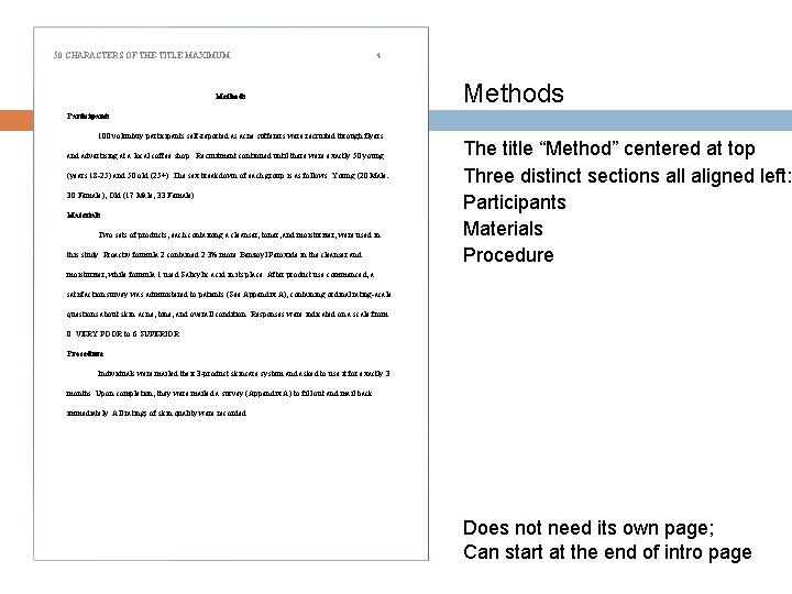 50 CHARACTERS OF THE TITLE MAXIMUM 4 Methods Participants 100 voluntary participants self-reported as