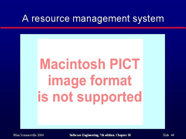 A resource management system ©Ian Sommerville 2004 Software Engineering, 7 th edition. Chapter 18