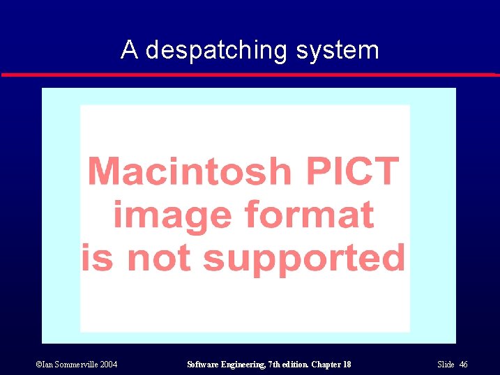 A despatching system ©Ian Sommerville 2004 Software Engineering, 7 th edition. Chapter 18 Slide