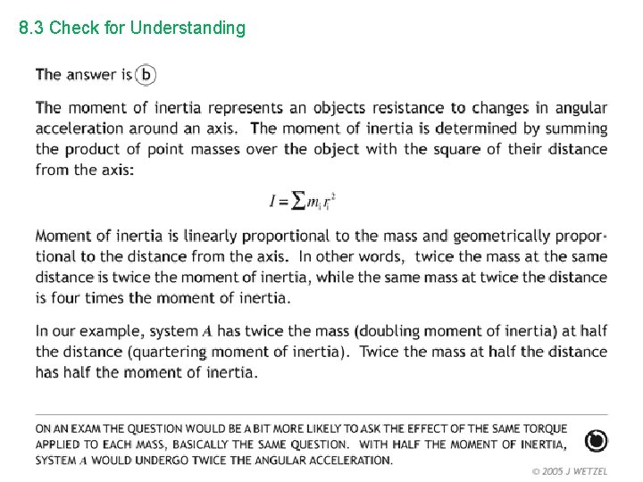 8. 3 Check for Understanding 