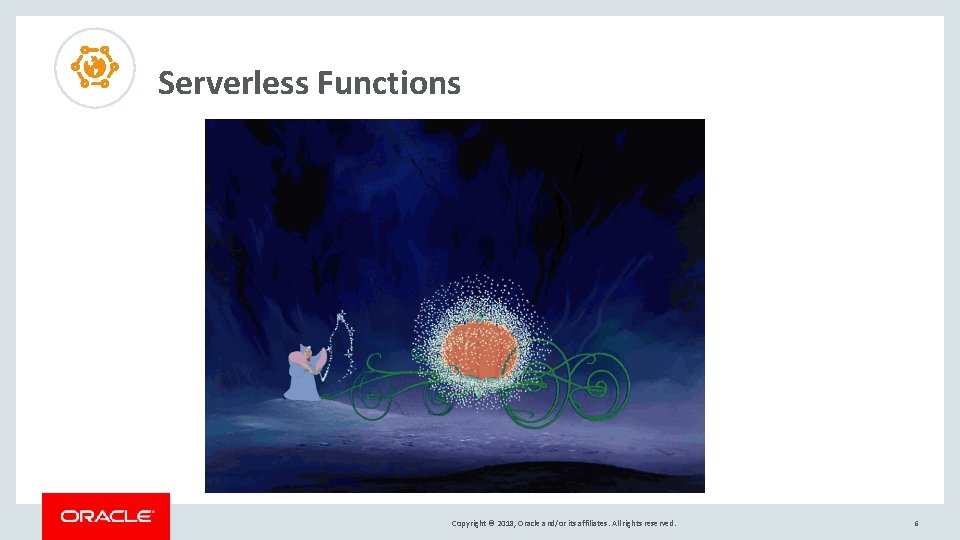 Serverless Functions Copyright © 2018, Oracle and/or its affiliates. All rights reserved. 6 Serverless Functions Copyright © 2018, Oracle and/or its affiliates. All rights reserved. 6