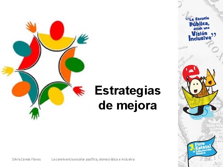 Estrategias de mejora Silvia Conde Flores. La convivencia escolar pacífica, democrática e inclusiva 29