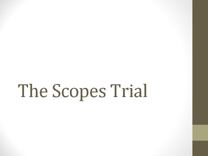 The Scopes Trial 