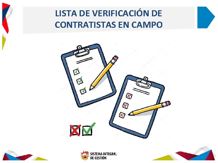 LISTA DE VERIFICACIÓN DE CONTRATISTAS EN CAMPO 