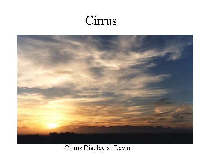 Cirrus Display at Dawn 
