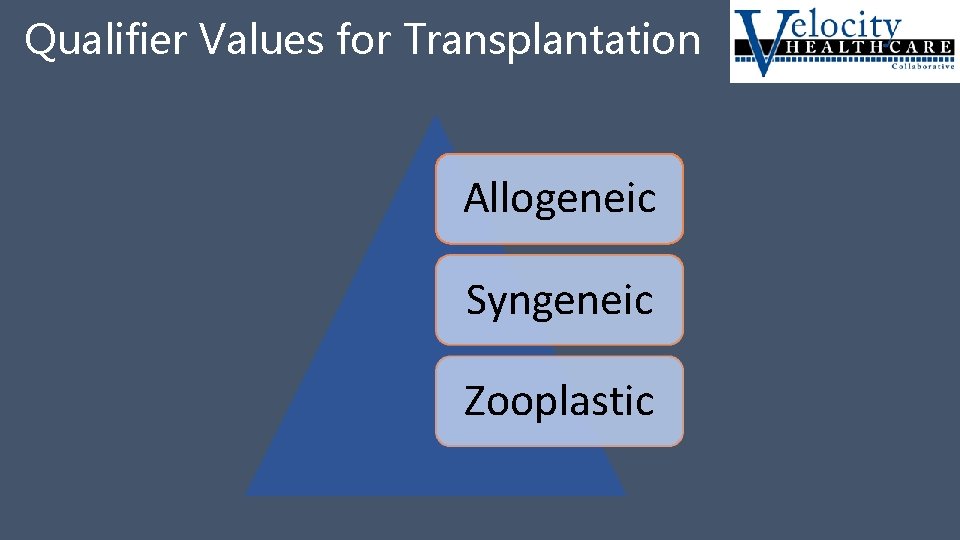 Qualifier Values for Transplantation Allogeneic Syngeneic Zooplastic 