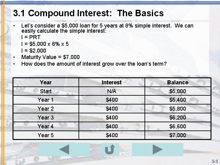 3. 1 Compound Interest: The Basics • • • Let’s consider a $5, 000