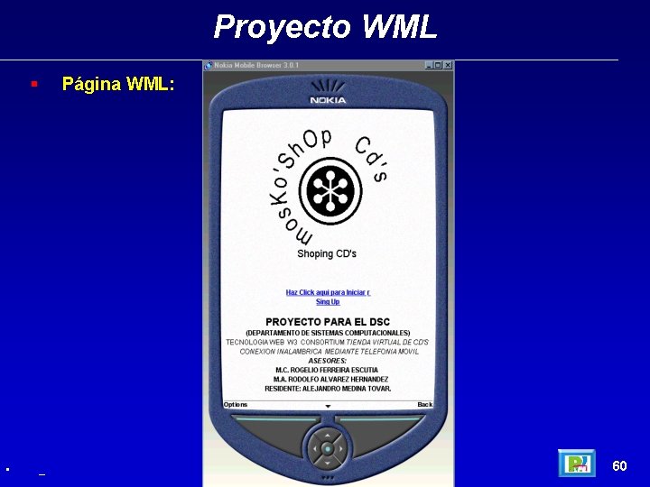 Proyecto WML § • Página WML: _ 60 