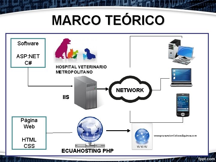 MARCO TEÓRICO Software ASP: NET C# HOSPITAL VETERINARIO METROPOLITANO NETWORK IIS Página Web HTML