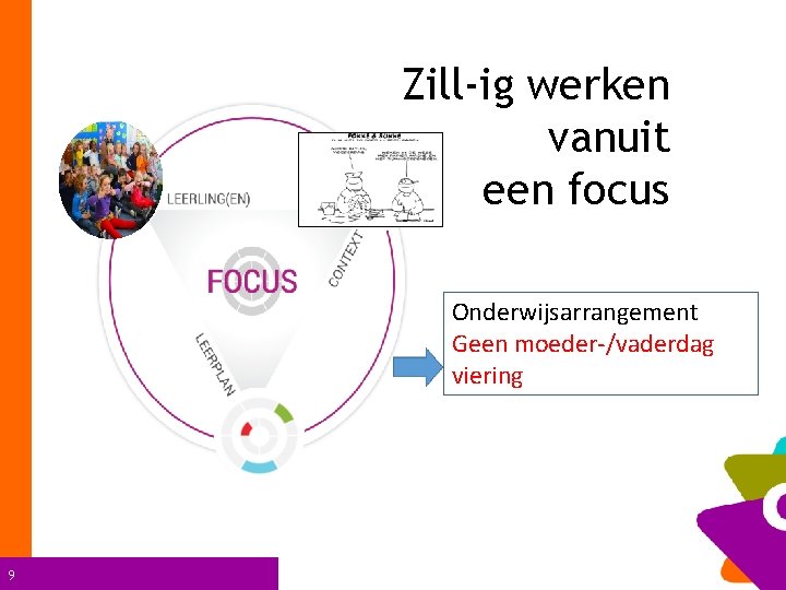 Zill-ig werken vanuit een focus Onderwijsarrangement Geen moeder-/vaderdag viering 9 