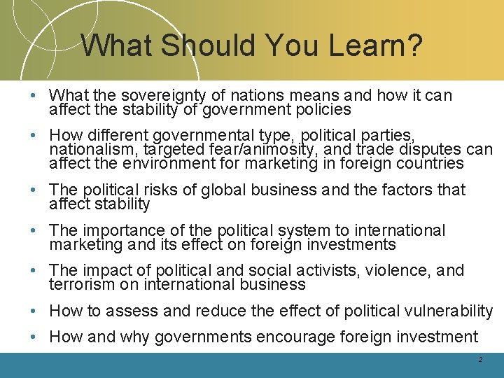 What Should You Learn? • What the sovereignty of nations means and how it What Should You Learn? • What the sovereignty of nations means and how it