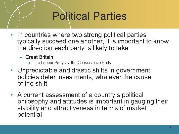 Political Parties • In countries where two strong political parties typically succeed one another, Political Parties • In countries where two strong political parties typically succeed one another,