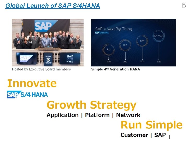 Global Launch of SAP S/4 HANA 5 