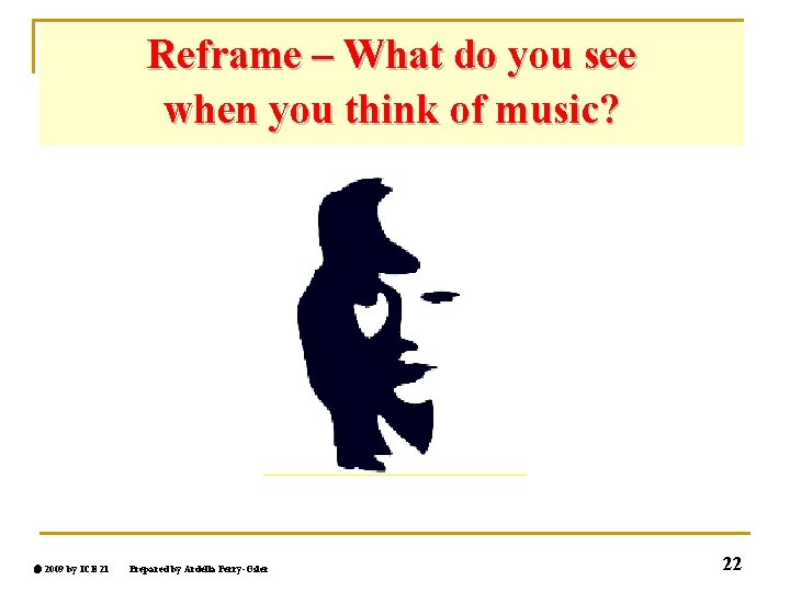 Reframe – What do you see when you think of music? 2009 by ICE