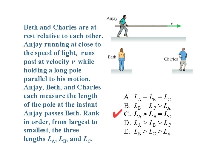 Beth and Charles are at rest relative to each other. Anjay running at close Beth and Charles are at rest relative to each other. Anjay running at close