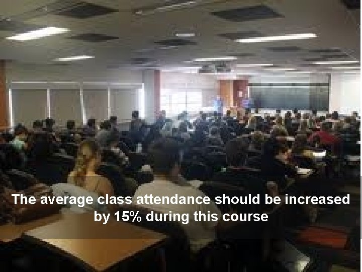 The average class attendance should be increased by 15% during this course 