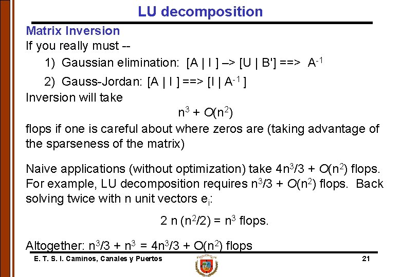 Engineering Computation Lecture 6 E T S I