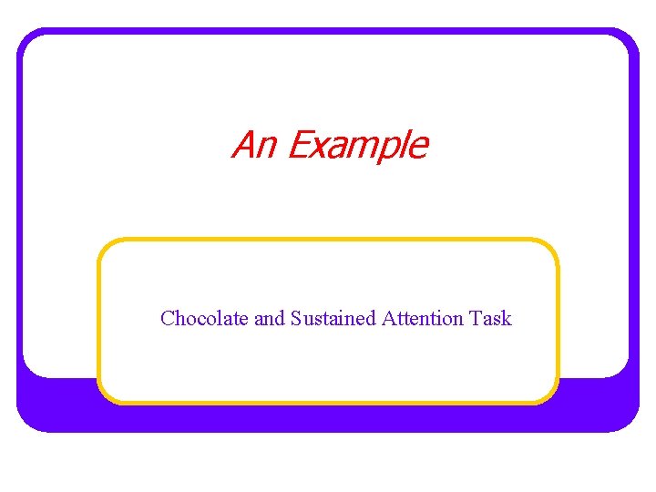 An Example Chocolate and Sustained Attention Task 