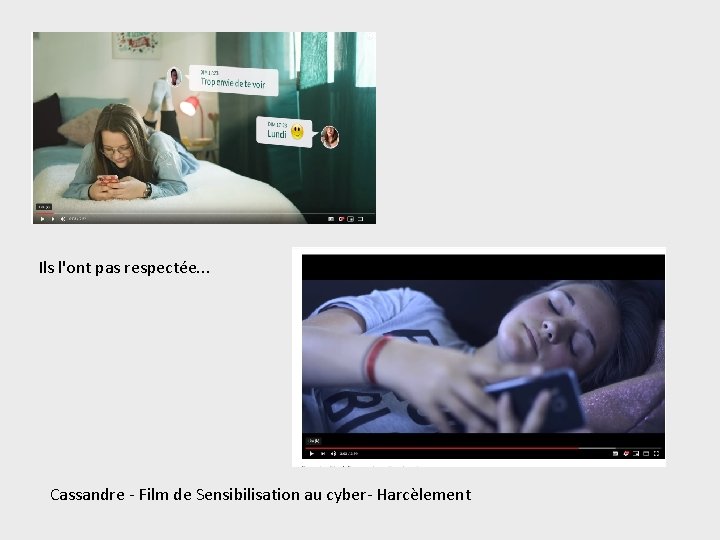 Ils l'ont pas respectée. . . Cassandre - Film de Sensibilisation au cyber- Harcèlement