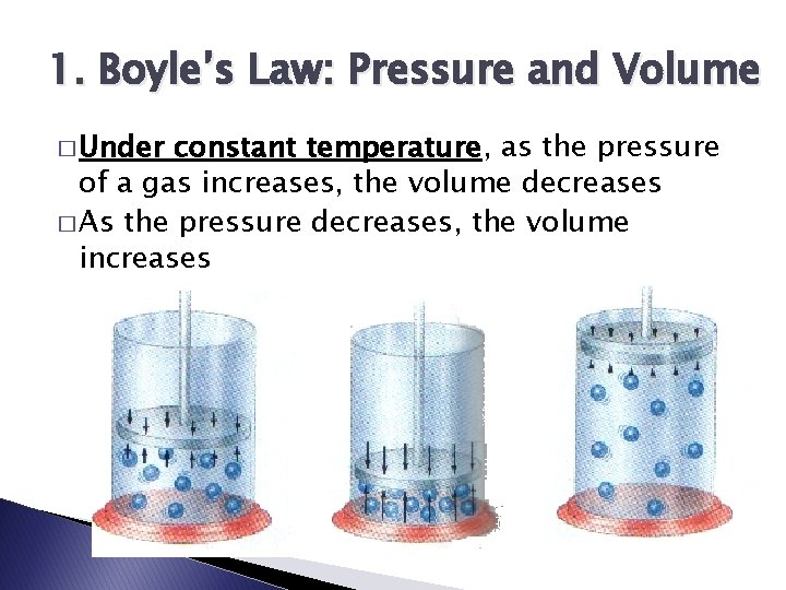 1. Boyle’s Law: Pressure and Volume � Under constant temperature, as the pressure of