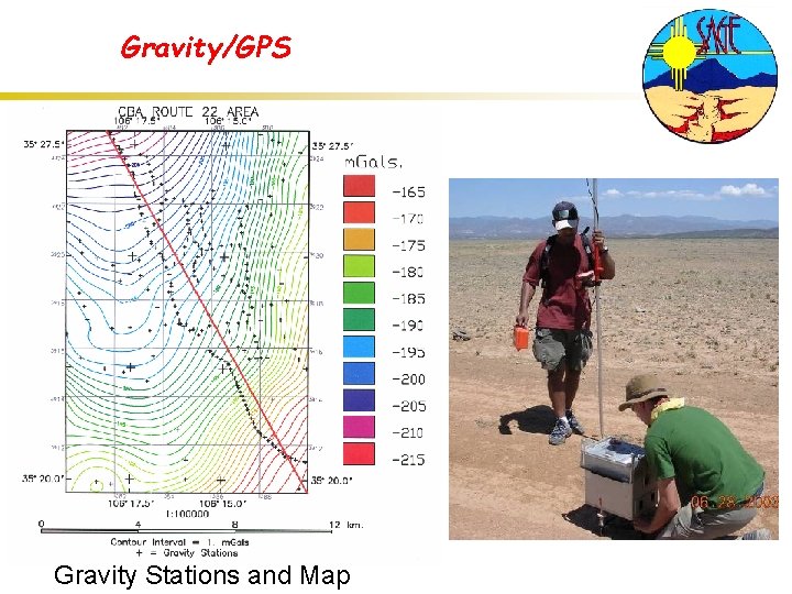 Gravity/GPS Gravity Stations and Map 