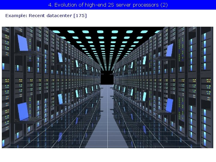 4. Evolution of high-end 2 S server processors (2) Example: Recent datacenter [175] 