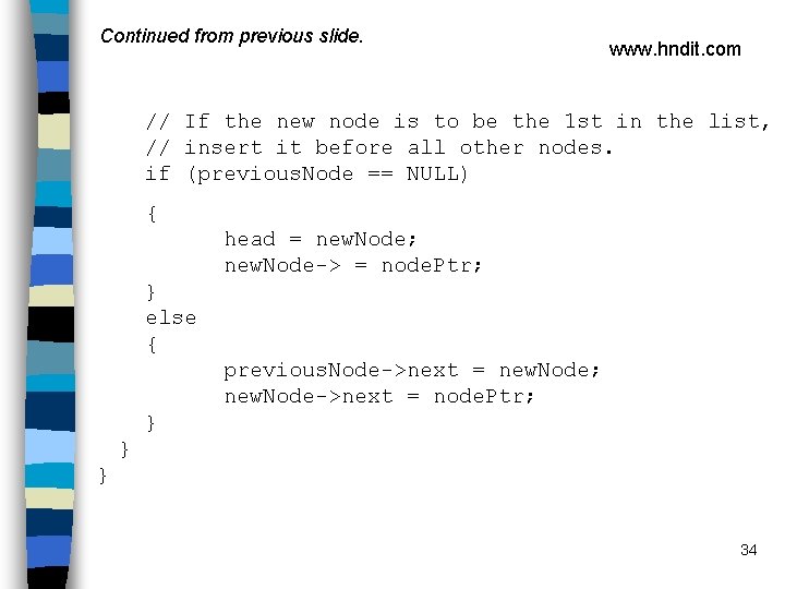 Continued from previous slide. www. hndit. com // If the new node is to