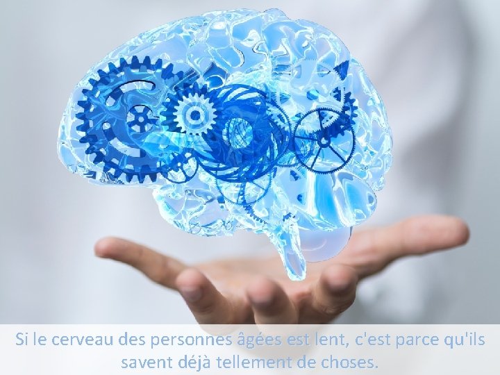 Si le cerveau des personnes âgées est lent, c'est parce qu'ils savent déjà tellement