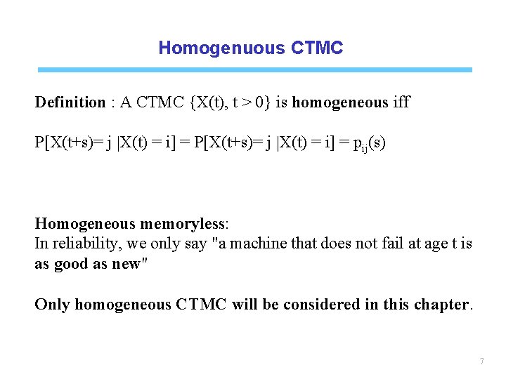 Chapter 5 Continuous Time Markov Chains Learning Objectives