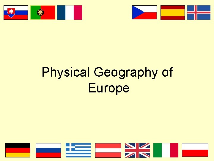 Physical Geography of Europe 