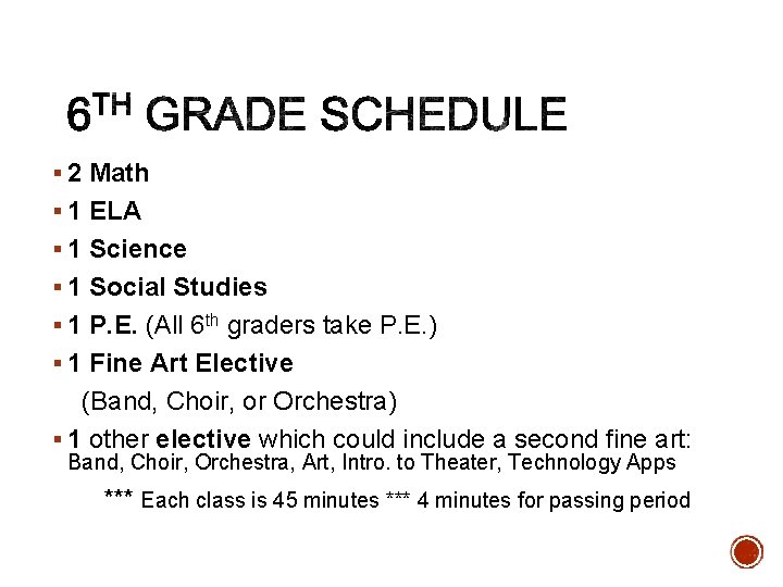 § 2 Math § 1 ELA § 1 Science § 1 Social Studies §