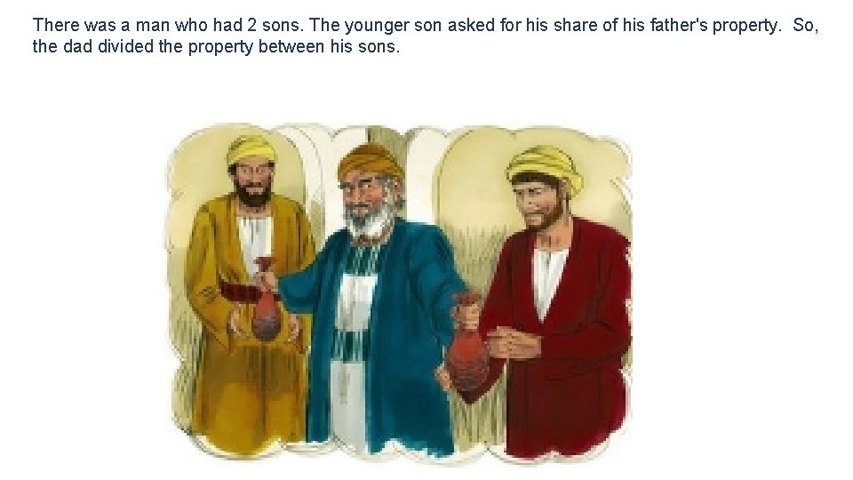 There was a man who had 2 sons. The younger son asked for his