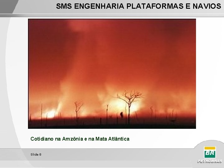 SMS ENGENHARIA PLATAFORMAS E NAVIOS Cotidiano na Amzônia e na Mata Atlântica Slide 8