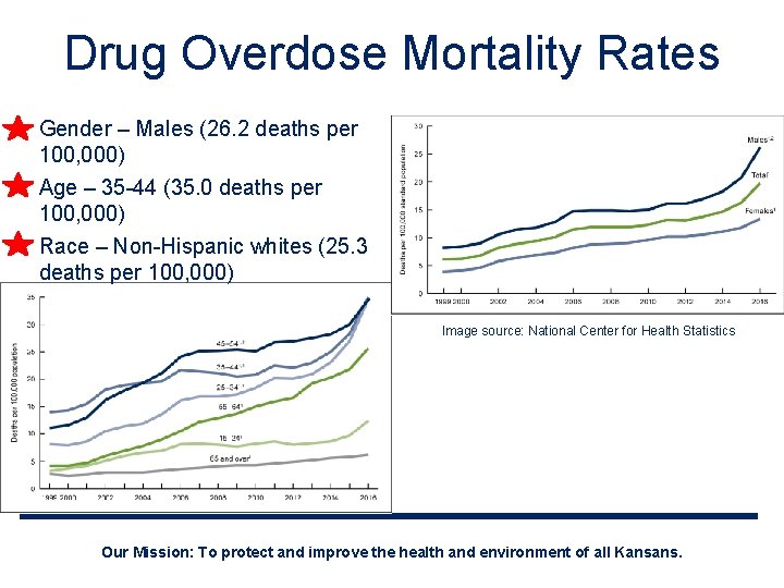 Drug Overdose Mortality Rates • Gender – Males (26. 2 deaths per 100, 000)