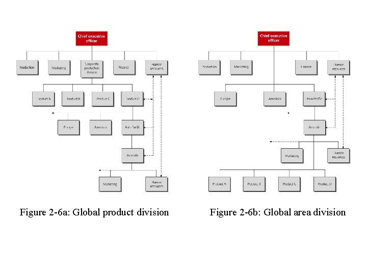 Figure 2 -6 a: Global product division Figure 2 -6 b: Global area division