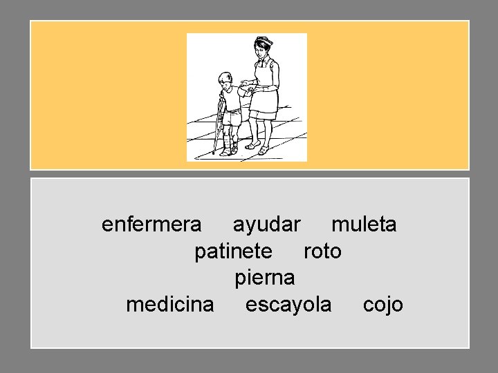 enfermera ayudar muleta patinete roto pierna medicina escayola cojo 