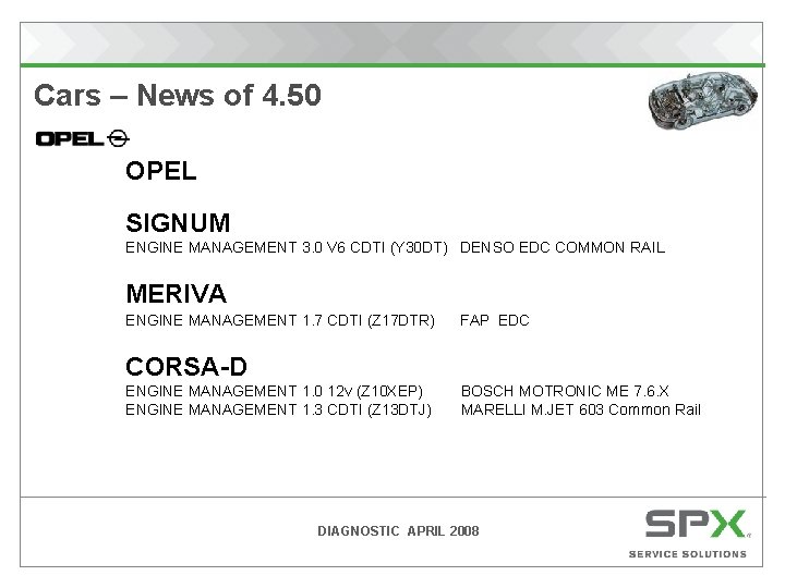 Cars – News of 4. 50 OPEL SIGNUM ENGINE MANAGEMENT 3. 0 V 6