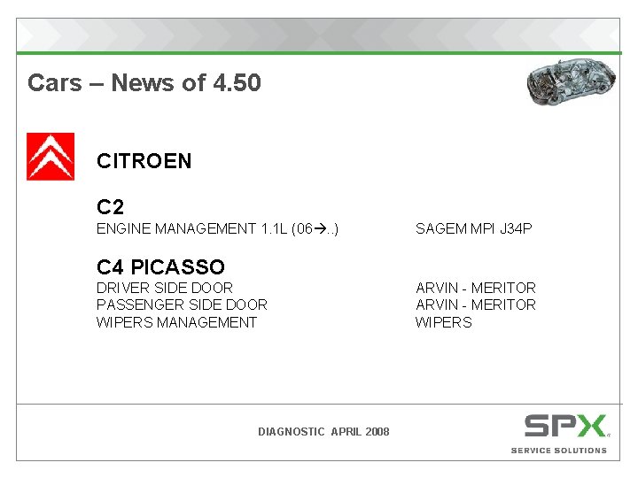 Cars – News of 4. 50 CITROEN C 2 ENGINE MANAGEMENT 1. 1 L