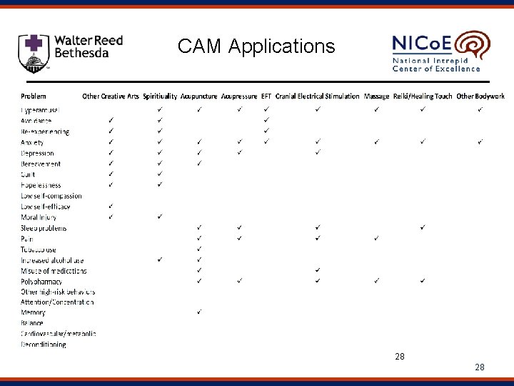 CAM Applications 28 28 