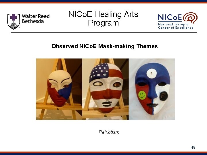 NICo. E Healing Arts Program Observed NICo. E Mask-making Themes Patriotism 49 